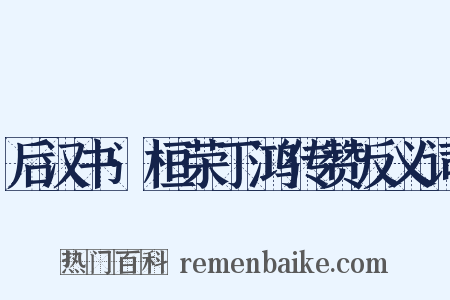 后汉书·桓荣丁鸿传赞反义词是什么意思的图片